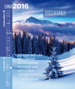 Calendario SegniSimboliParole 2016. Mese: Gennaio