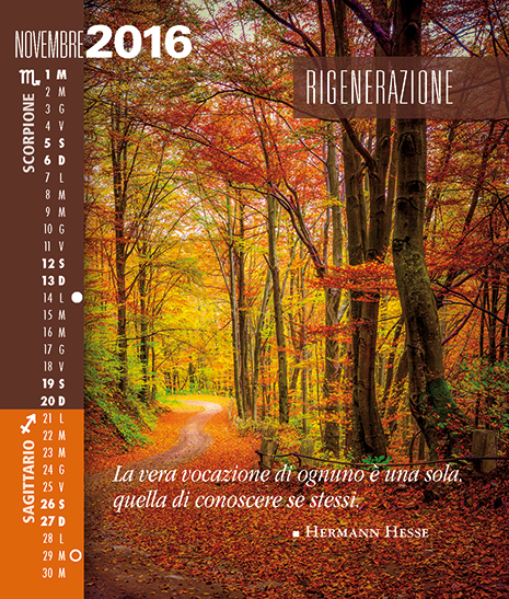 Calendario SegniSimboliParole 2016. Mese: Novembre