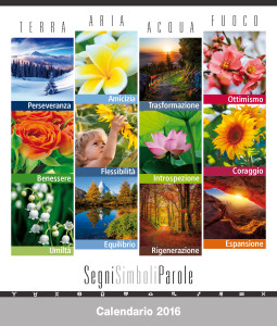 Copertina calendario 2016 SegniSimboliParole. Biancolapis Design